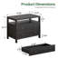 Table de chevet noire à 2 tiroirs avec rangement ouvert, 81,5 cm de largeur-790672003
