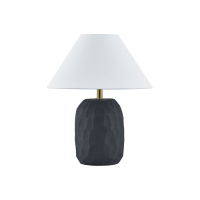 Ifeyinwa 17" Table Lamp with Linen Shade, Black