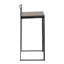 Tabouret de bar 30 po empilable en métal noir avec siège en bambou à grain de bois pressé espresso - ensemble de 2