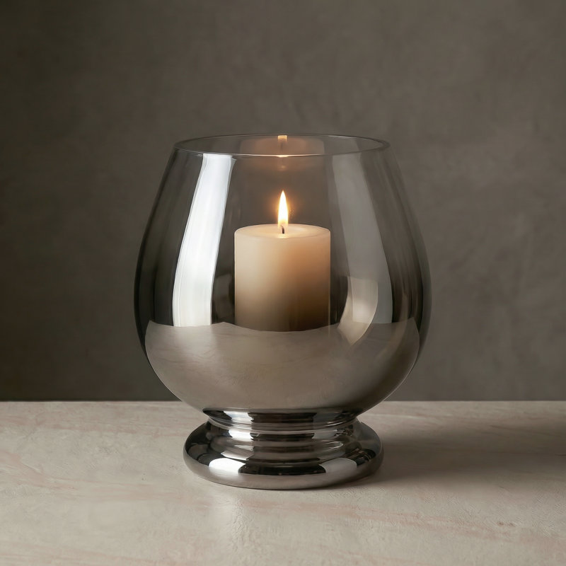 Porte-bougie en verre à miroir 8 po Verona, 8 pouces