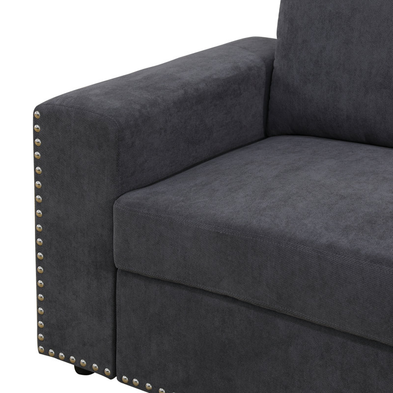 Canapé modulaire rembourré 5 pièces Huxley, Flanelle grise