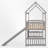 Twin Size Low Loft Bed With Slide-1225397235