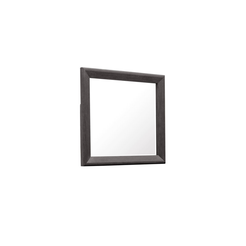 Quincy Transitional Brown Rectangular Wood Dresser Mirror