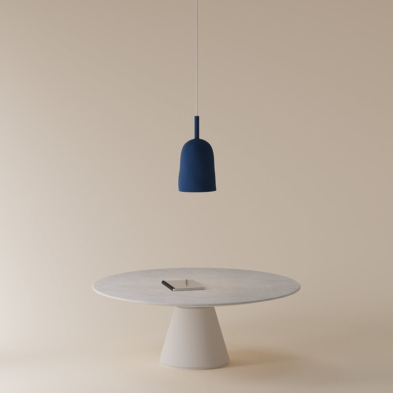 Vessel Pendant Light, 18" H x 14.5" W x 9" D, Midnight, White