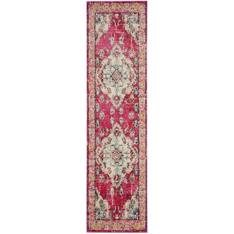 Almyra Oriental Area Rug, Runner 2'2" x 22', Pink/Multi