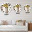 Abstrait soleil et lune avec feuille dans des tons de terre - horloge murale moderne-60329006