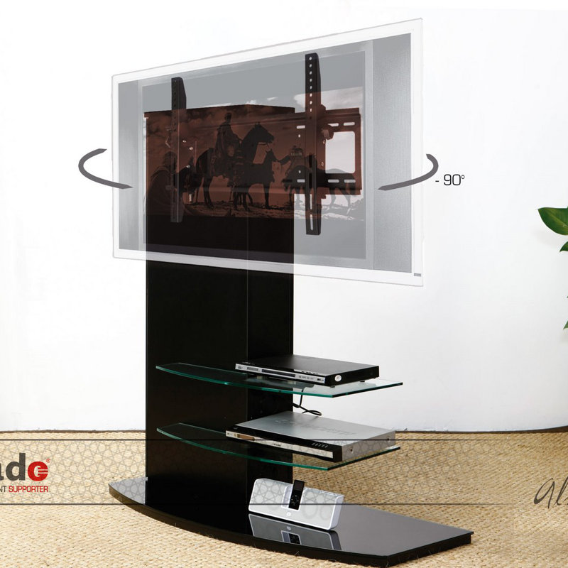 TV Stand, Black and transparent