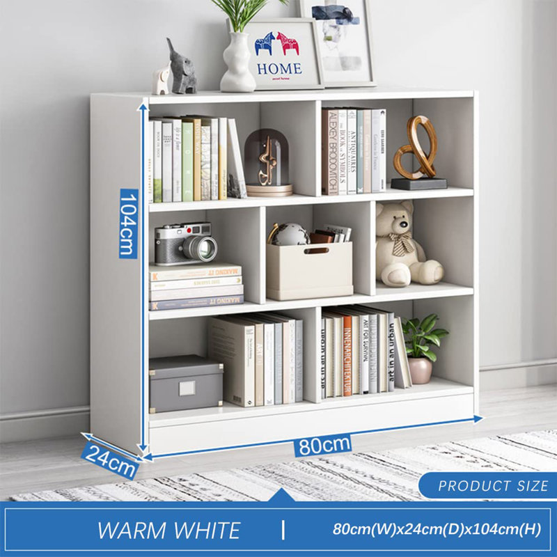 Petite bibliothèque horizontale 7 cubes, Blanc chaud