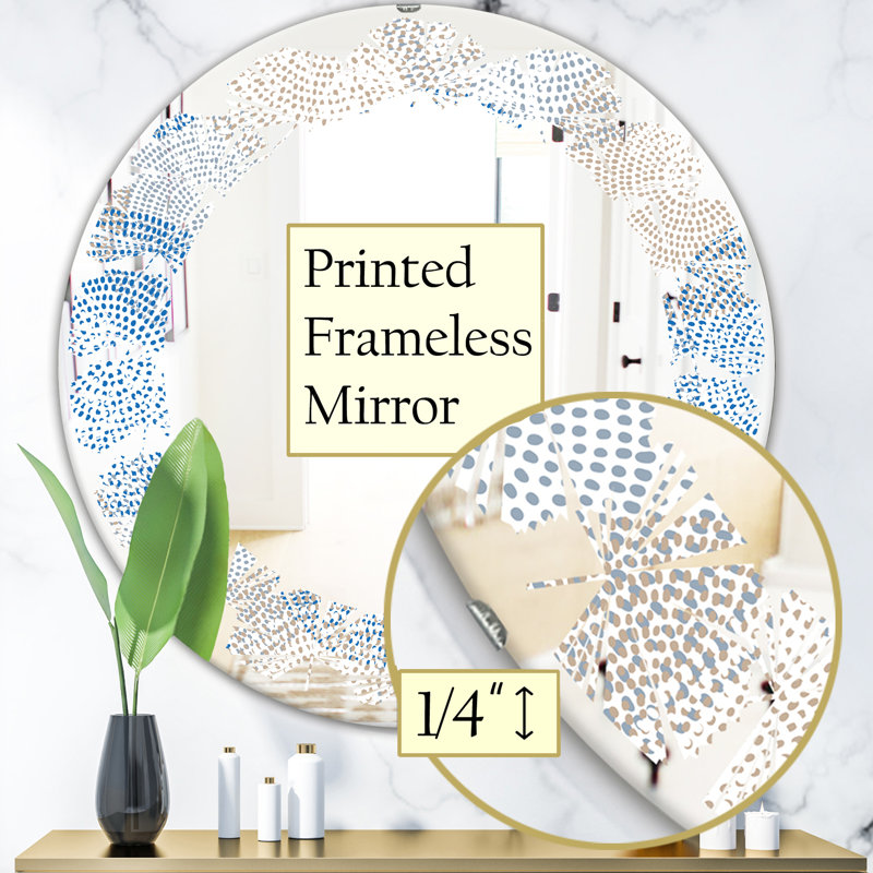 Miroir mural sans cadre Leaves Abstract Design I, H 31,5 po x l po