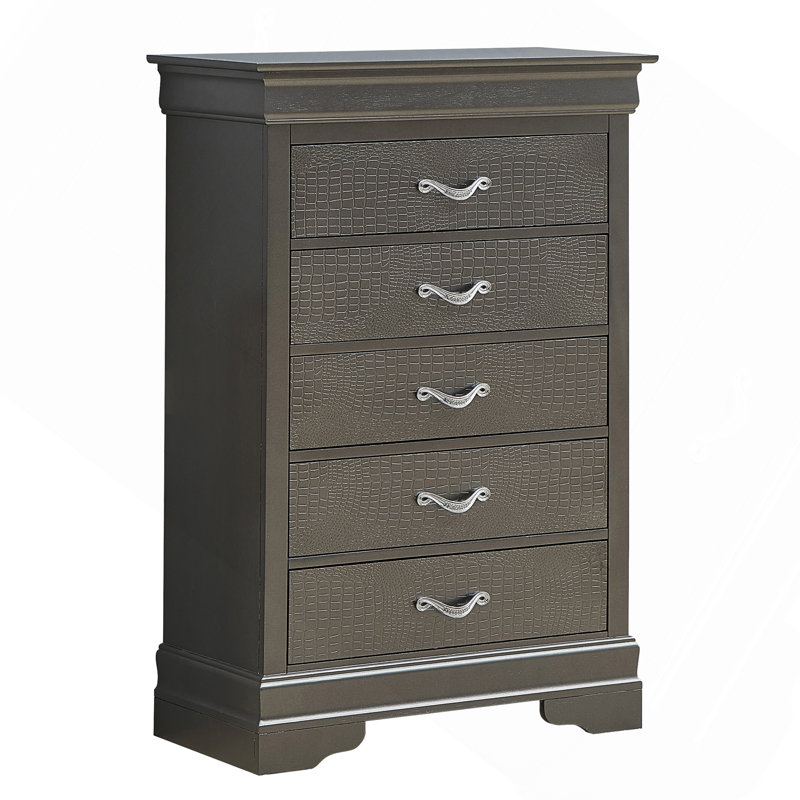 Commode noire élégante en métal transitionnel, Métallique