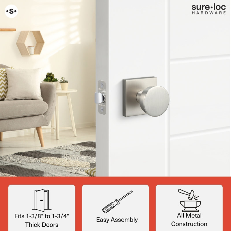 Zermatt Square Passage Knob, Matte Black