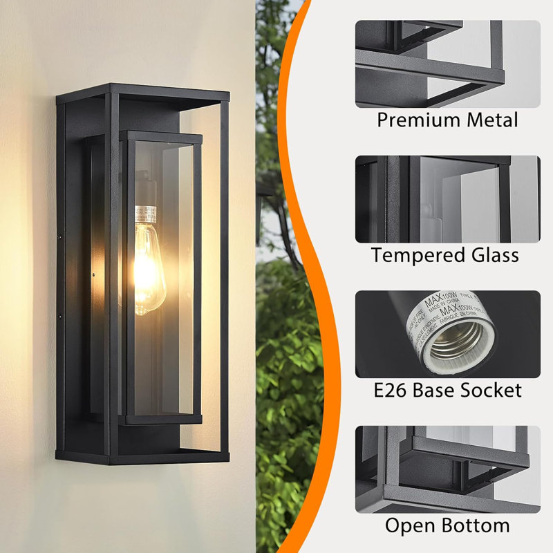 18In Large Outdoor Wall Light -2 Pack