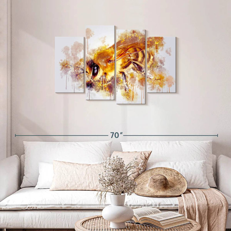 Abeille à miel Brampt, H 27 po x l 43 po