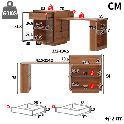 194.5 cm W Kitchen Island