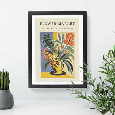 The Botanical Flower Market Exhibition No.5 - Single Picture Frame Print on Wood