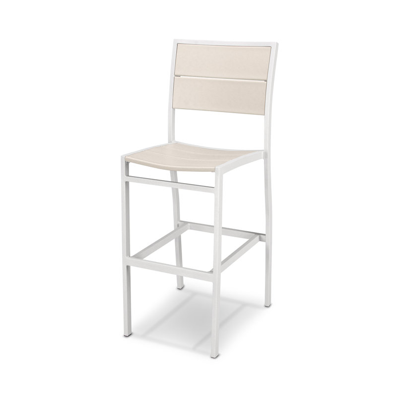 Chaise d'appoint de bar POLYWOOD Surf City, Blanc texturé / Château de sable
