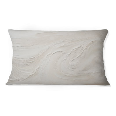 Modern Beach Beige Sand Charm I - Coastal Beach Sand Printed Throw Pillow