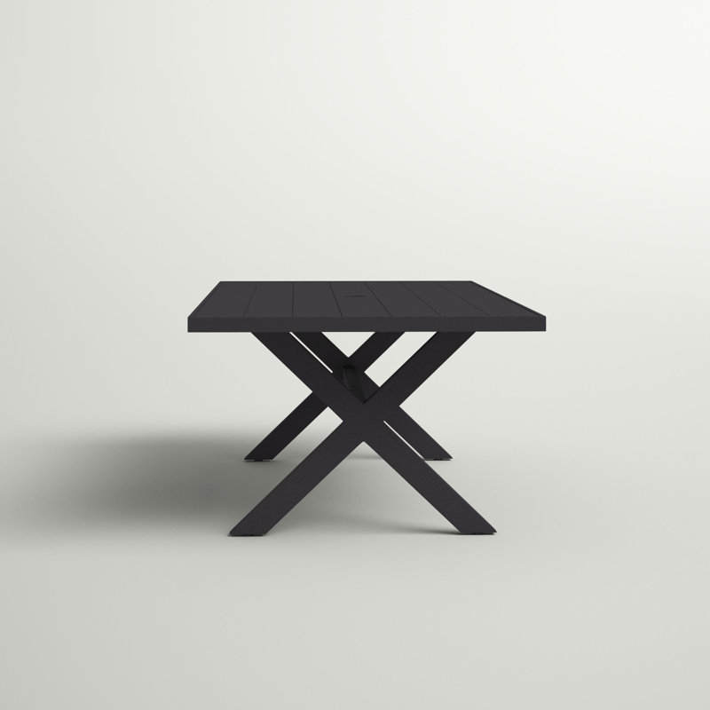 Adasha Rectangular Metal Outdoor Dining Table