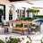 Lebo 6 - Person Acacia Wicker Patio Dining Set with Rectangular Table-1005820999