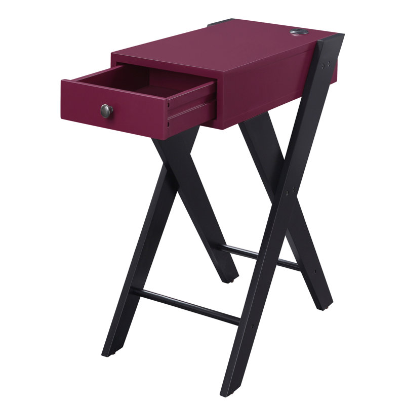 Table d'appoint bourgogne avec ports USB, Bourgogne