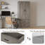 Garde-manger autoportant Farmhouse avec portes de grange - Tablettes réglables et grands tiroirs - Armoire de rangement polyvalente pour la salle à manger ou le salon - Gris pastoral-1360168232