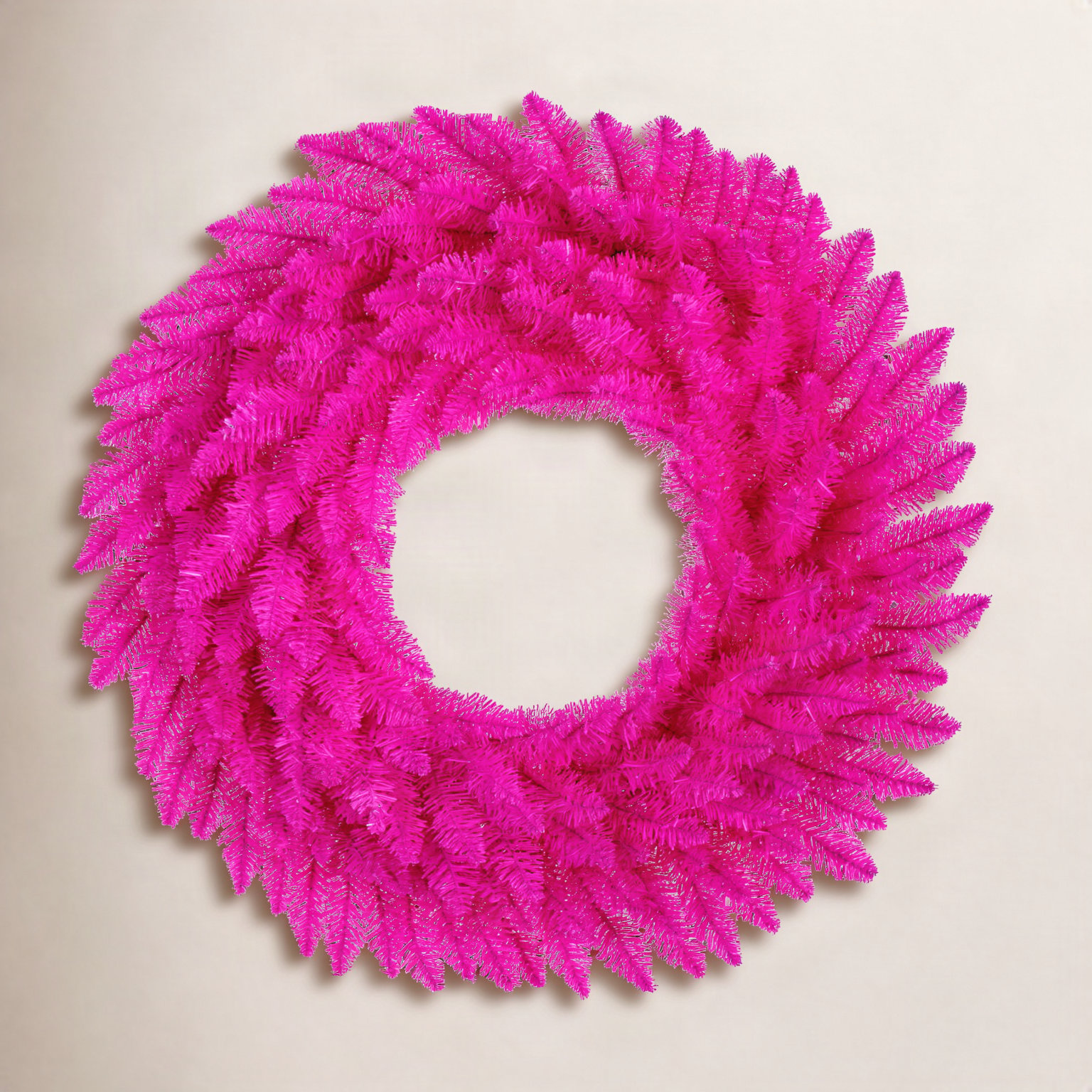 Pine Christmas Wreath, 36" H x 36" W x 36" D, Pink