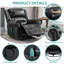 Fauteuil inclinable manuel pivotant de 40 po de largeur avec masseur-1200066314