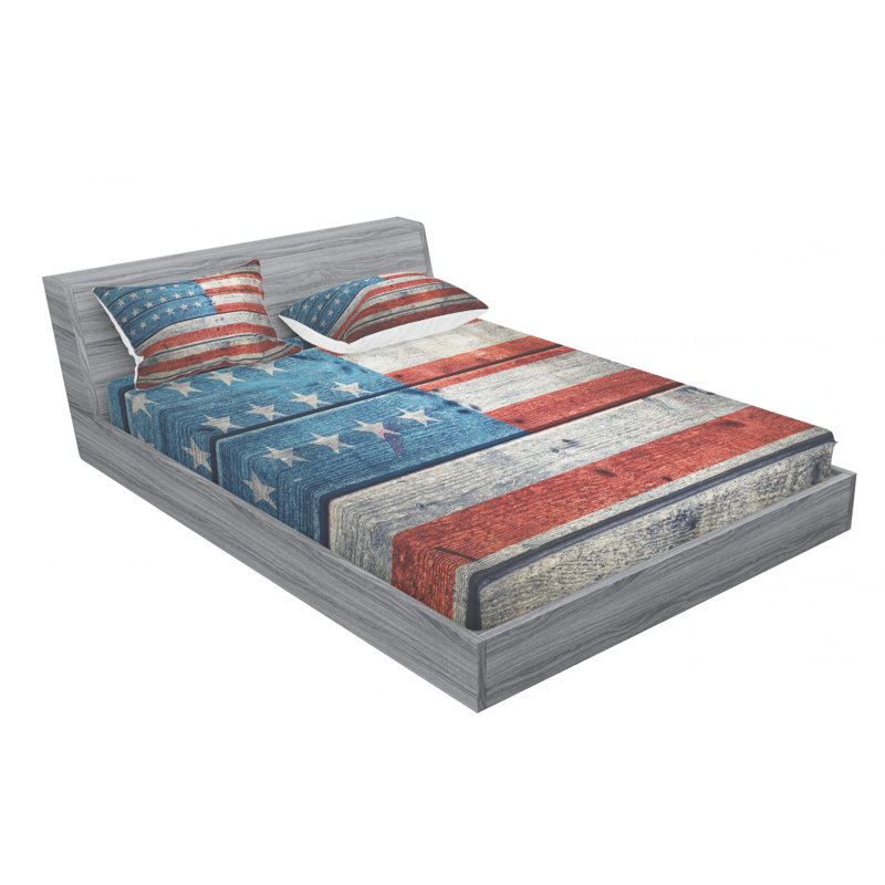 Microfiber Striped Sheet Set, Queen Sheet Set with Fitted Sheet
