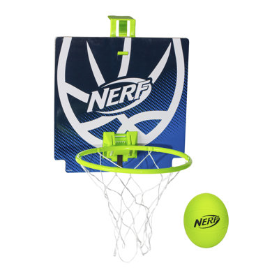 Mini panier de basketball NERF au-dessus de la porte - anneau de basketball d'intérieur pour enfants - anneau de basketball avec porte jouet + mini ensemble de jeu de basketball en mousse NERF - parfait pour le basketball d'intérieur dans la chambre - v