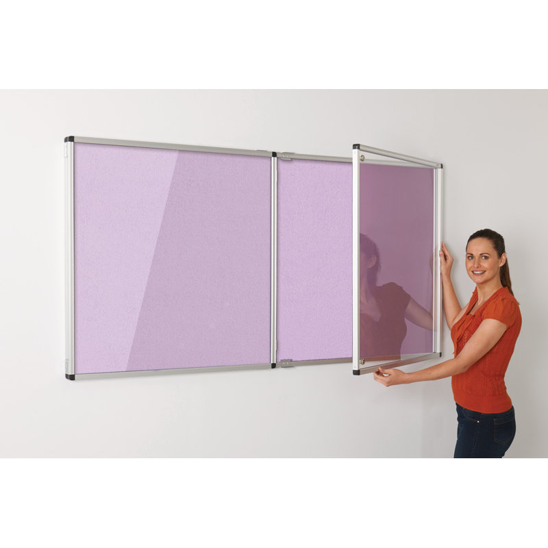 Wall Mounted Bulletin Board, 120 cm H x 90 cm W x 3.2 cm D, Lilac