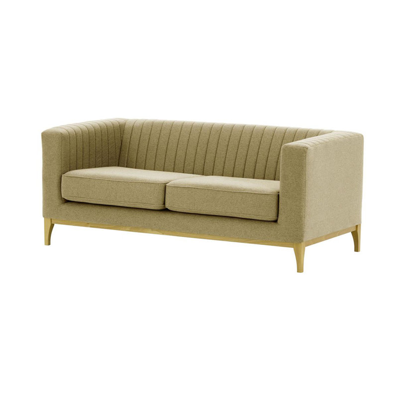 Antowine 2 Seater Sofa, Dark Beige Polyester