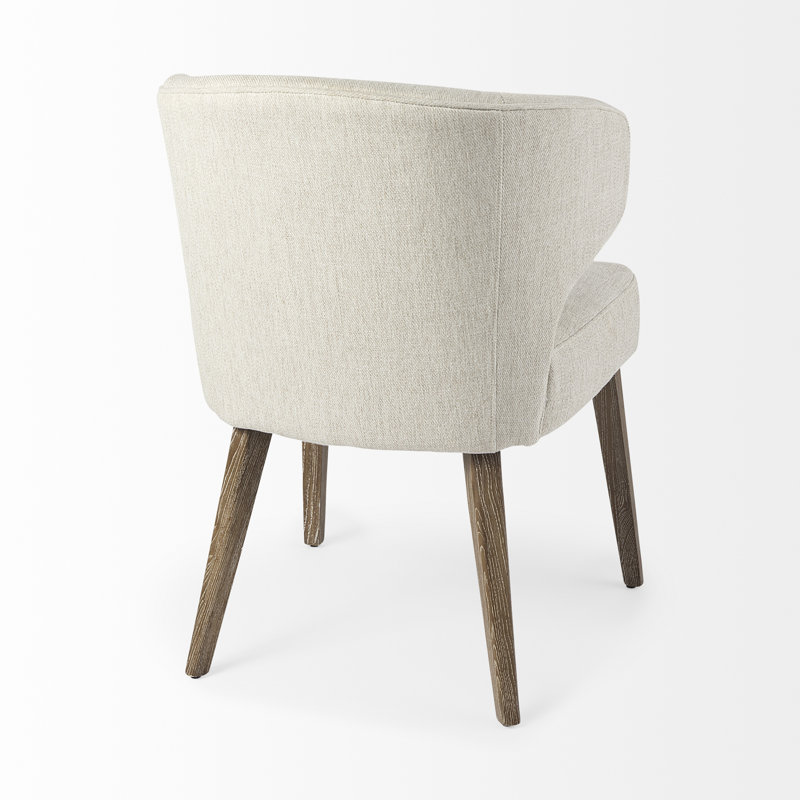 Niles Upholstered Dining Chair, Cream, Medium Brown