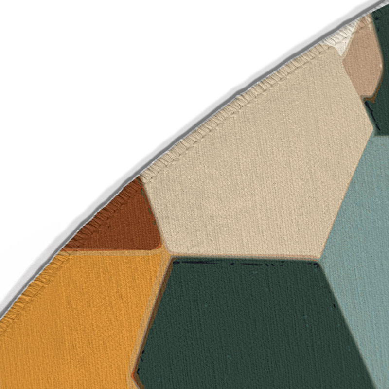 Earth Bound Pixels Indoor And Outdoor Area Rug, Round 5'