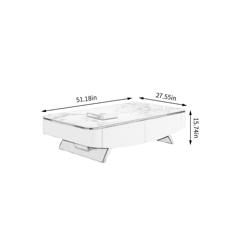 Table basse à double caisson avec rangement, Or