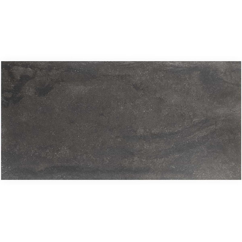 Acadia Charcoal Black 24X48 Limestone Look Matte Porcelain Tile