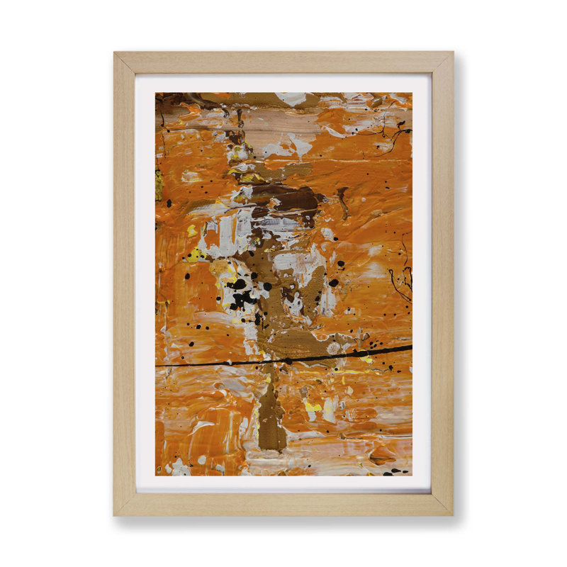 Abstract Vol.425 by S.Johnson - Single Picture Frame Painting, Oak, 24cm H x 33cm W x 2cm D