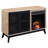 Porath Oak and Espresso Electric Fireplace with 1 Cabinet