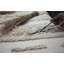 Cotton Striped Area Rug in Light Gray