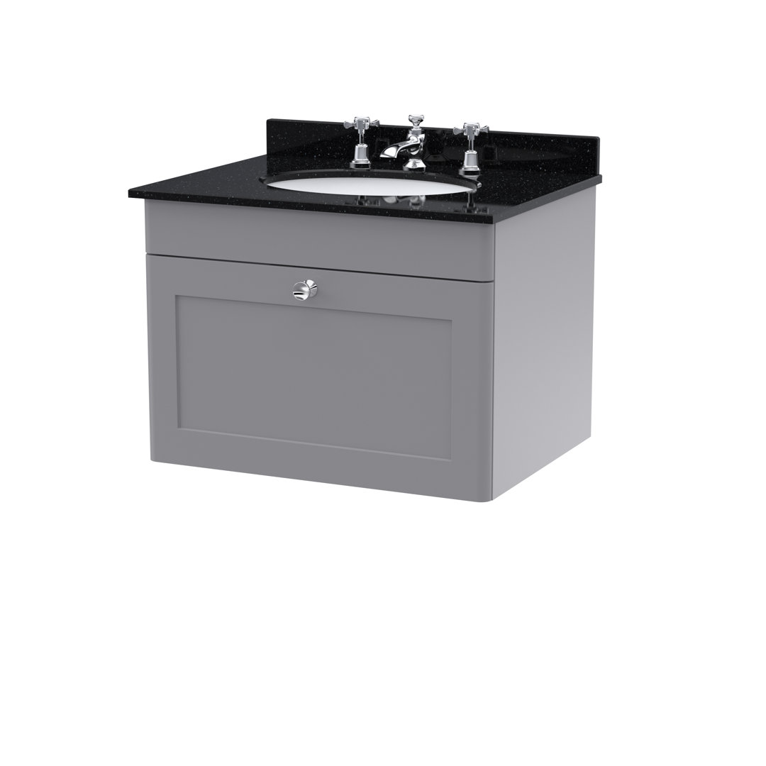 Classique 620mm Wall Mounted Single Bathroom Vanity with Marble Vanity Top