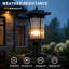 Lampadaire d'extérieur Dusk to Dawn avec adaptateur pour pilier, lanterne noire imperméable avec verre ensemencé