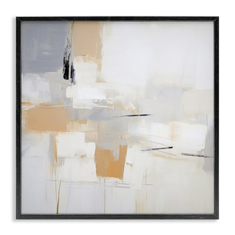 Giclée jaune visionnaire abstraite encadrée, design par Irena Orlov, Giclée encadrée noir minuit, H 12 po x l 12 po