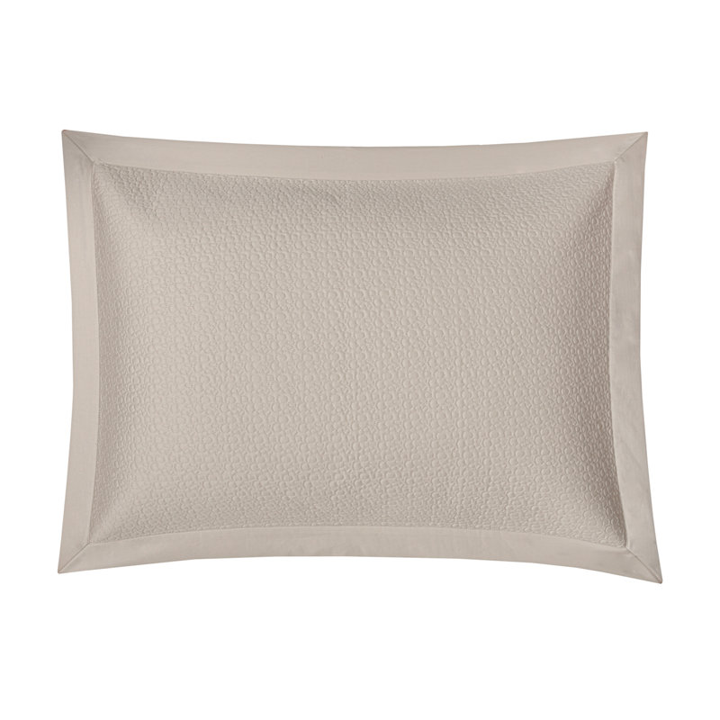 Estella 100% Cotton Sateen Quilted Sham, Standard, latte