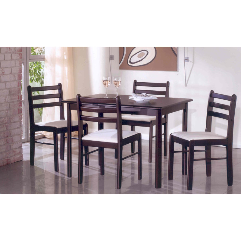 Lindberg Upholstered Ladder Back Dining Chair, Mahogany