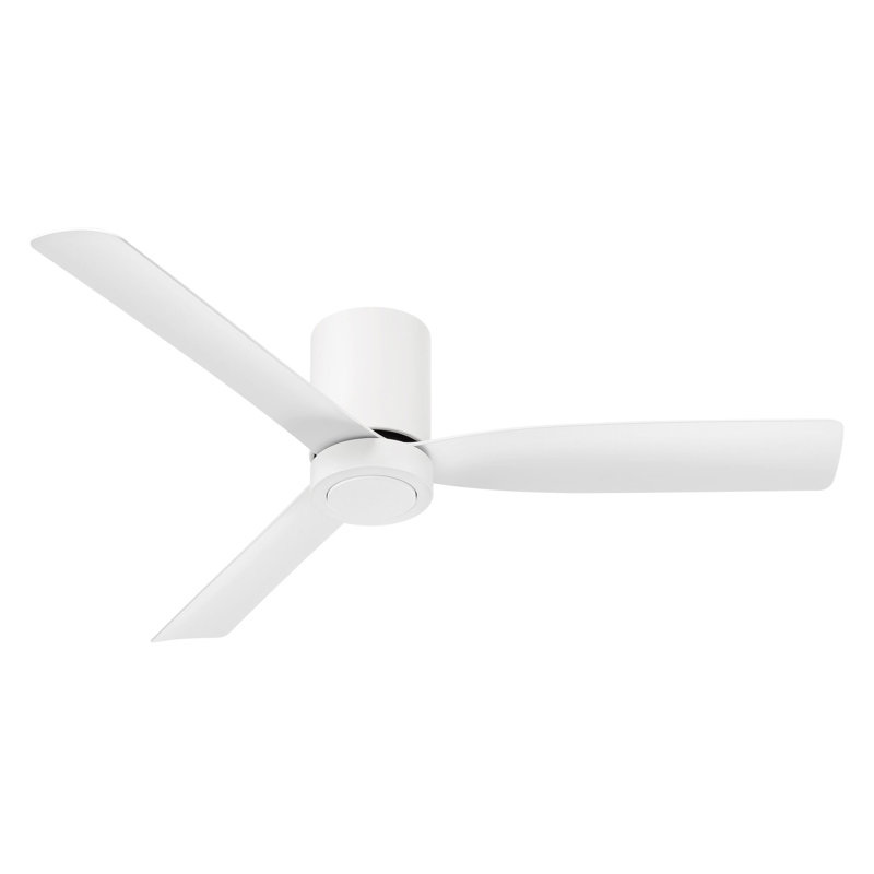 Ventilateur de plafond 3 pales 52 pouces avec télécommande CORMAC (sans lumière), Blanc mat