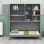 Lit escamotable avec armoire supérieure, tablettes, lit pliable peu encombrant avec éclairage et port USB-114072549