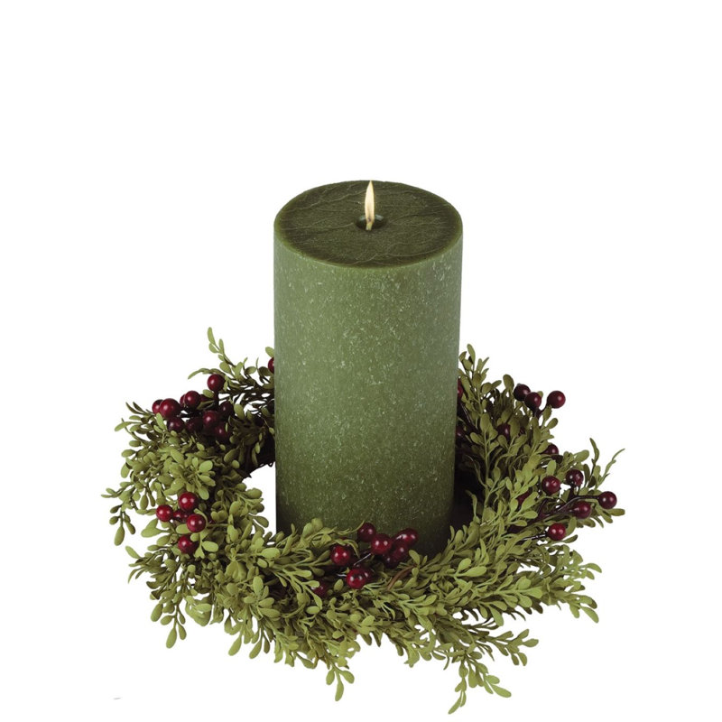 Feuille artificielle avec couronne de baies, H 9,5 po x l 9,5 po x P 3 po