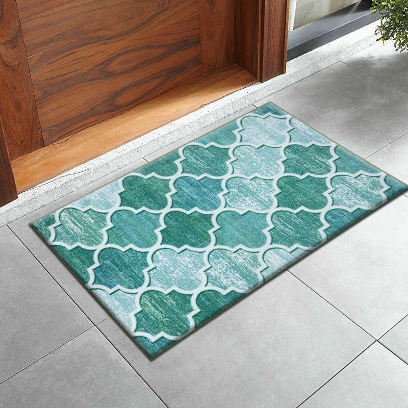 Adonna Non-Slip Indoor Doormat, Aqua, 60cm W  x 112cm L