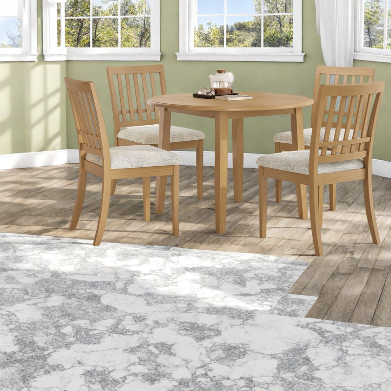 Extendable Dining Table Sets(Must include both Table and Chair), MDF Wood Modern Small Kitchen, Gray 2