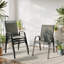Outdoor Stackable Garden Patio Dining Armchairs with PVC-coated polyester Seat-121377056-125544593