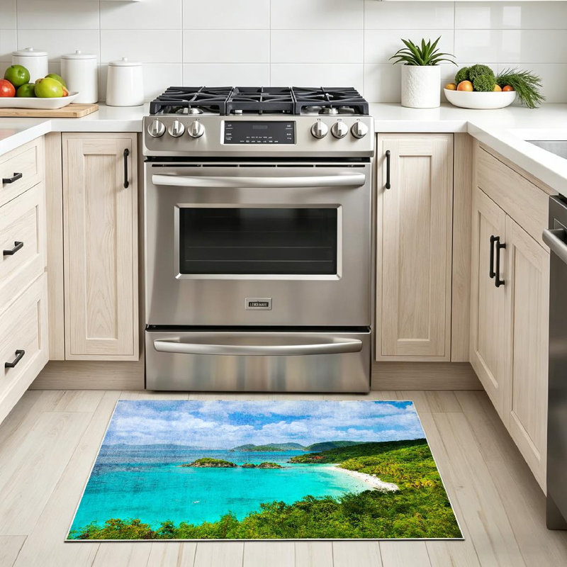 Magnifique tapis d'intérieur transparent lavable à la machine, Trunk Island, Rectangle 32 po x 47 po